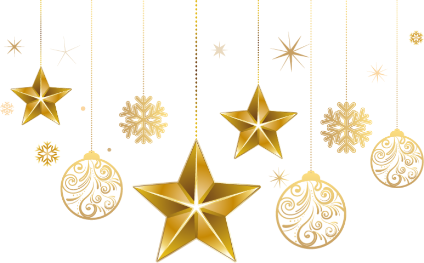 Gold star and bauble decors, Christmas ornament Star of Bethlehem Christmas tree, Star Christmas ornaments, pendant, stars png free download