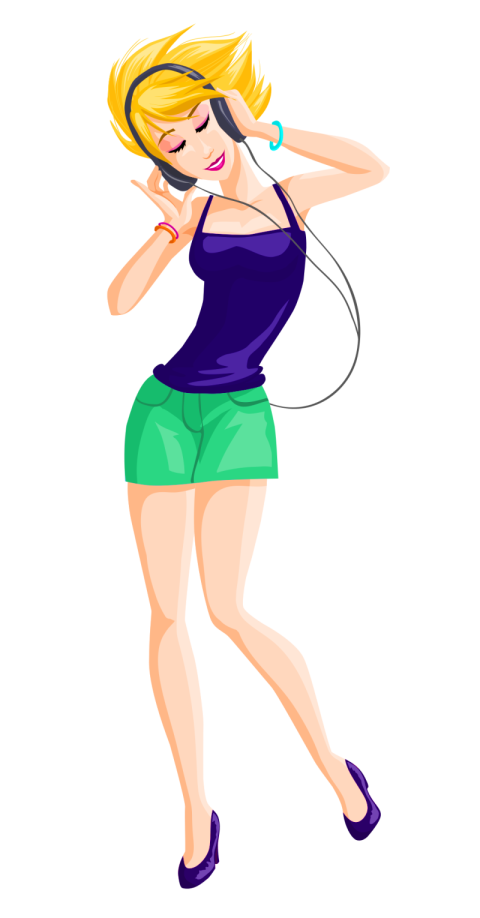 Cartoon Girl Fashion Transparent Background