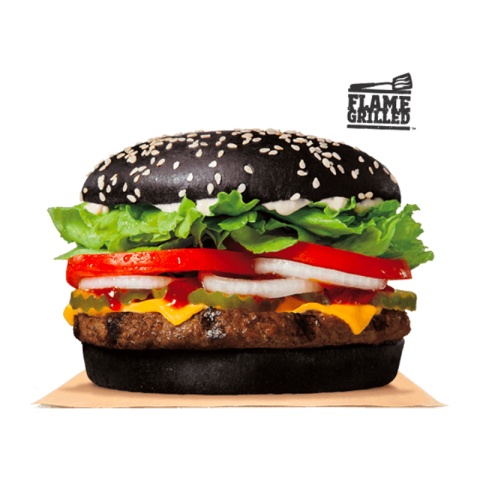 HD Black Hamburger Bun Whopper PNG