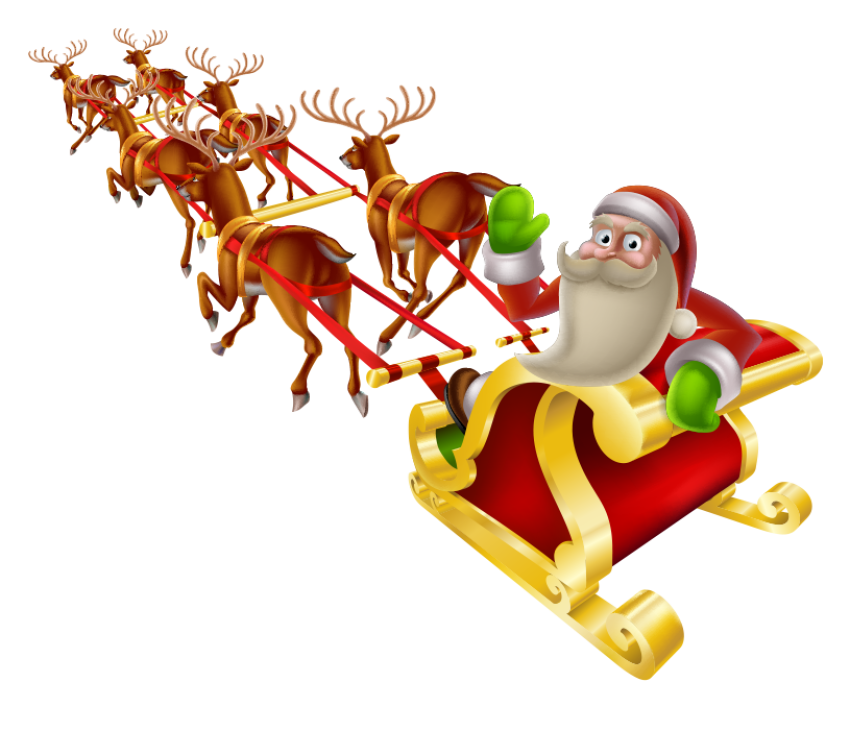 Santa Claus Reindeer Christmas Sled, Santa Claus, holidays, christmas Decoration png