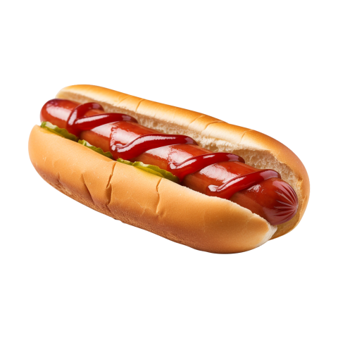 HD American Hotdog Sandwich with Red Sauce and Pickle