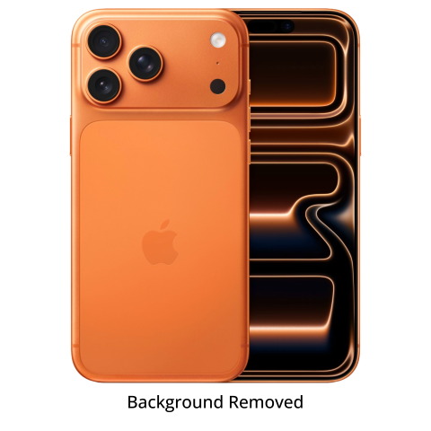 Orange iPhone 17 Pro Max in Front and Back View