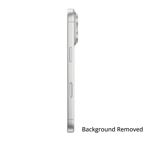 Silver iPhone 17 Pro in Side View Position