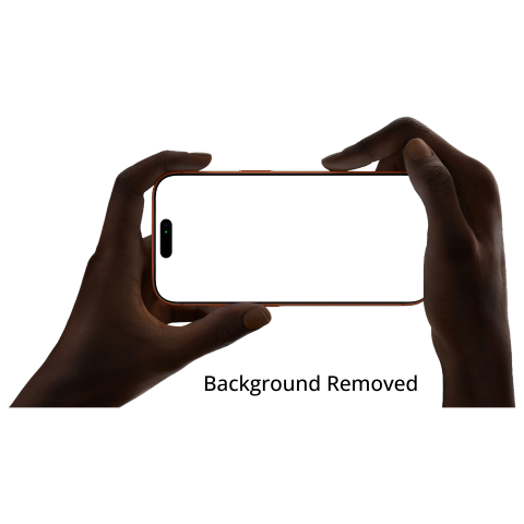 Orange iPhone 17 Pro Max Horizontal Handheld Mockup