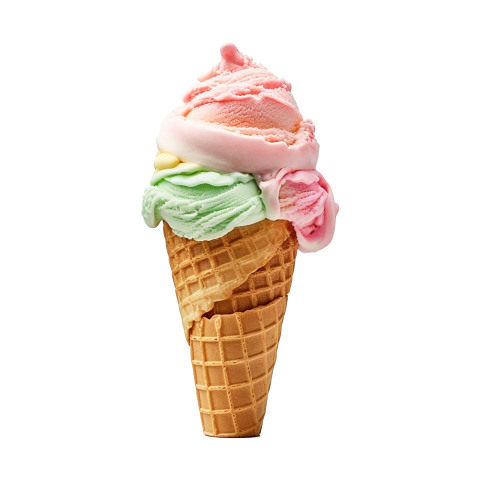 HD Sweet Ice Cream Cone with Mint Strawberry Transparent PNG