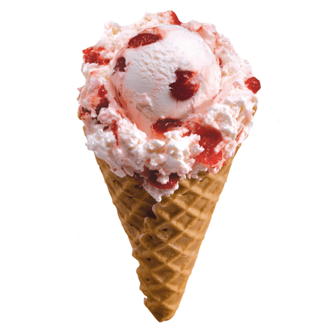 HD Cherry Strawberry Ice Cream Cone PNG