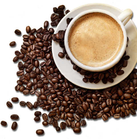 Coffee Tea Latte Cappuccino Cafe, Mellow coffee and coffee beans, white ceramic coffee cup on white ceramic saucer, food, coffee Shop, coffee png free download